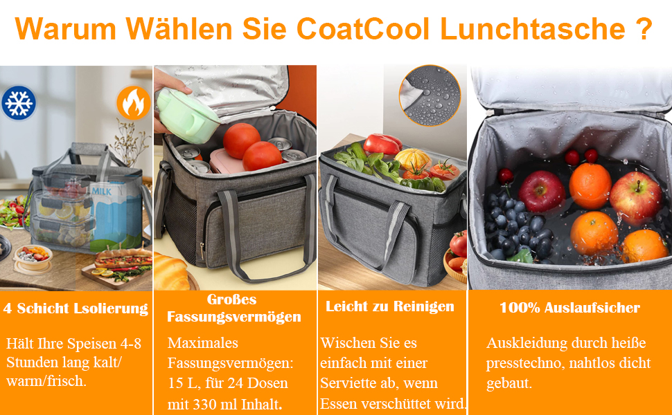 Термосумка-холодильник 15L для пікніка, кемпінгу, авто, офісу: сіра, водонепроникна, для їжі