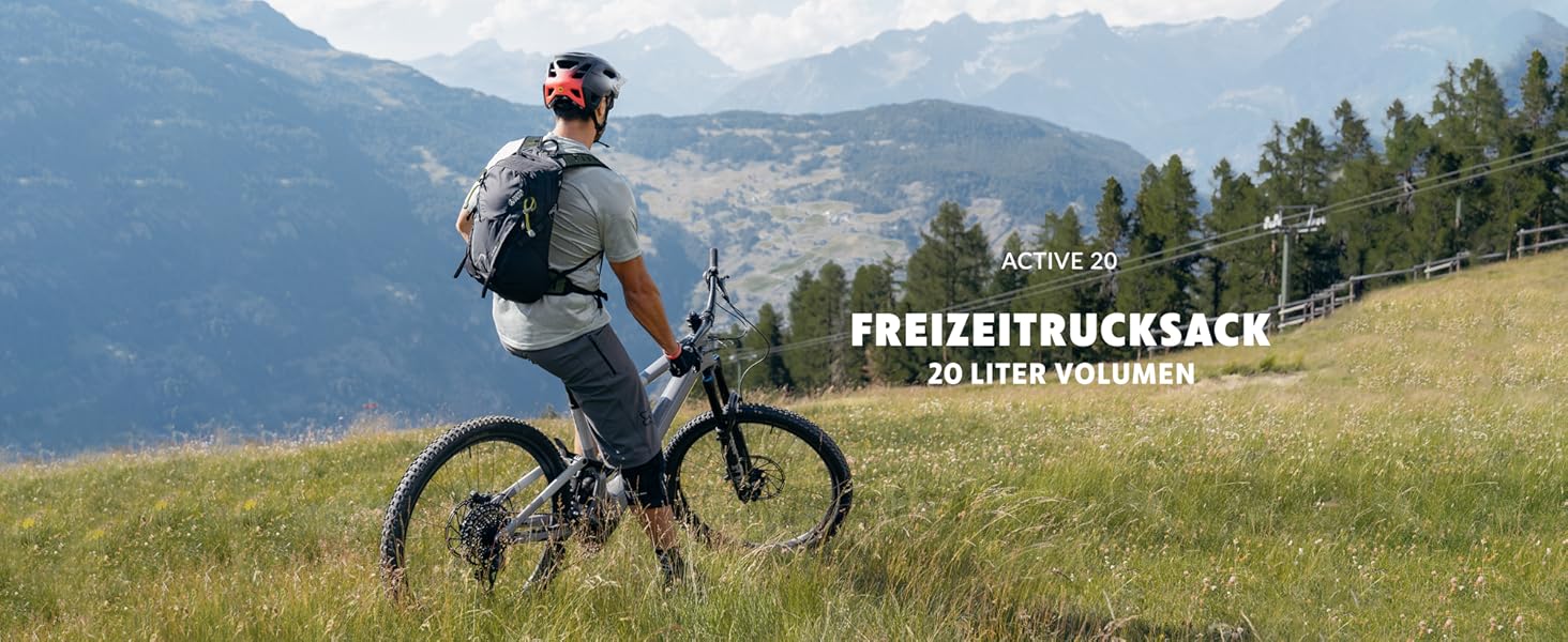 Туристичний рюкзак 20 л Active 20 Premium з вентиляцією спини, дощовиком і кріпленням для питної системи, з дихаючої 3D сітки, для походів, з поясним ременем