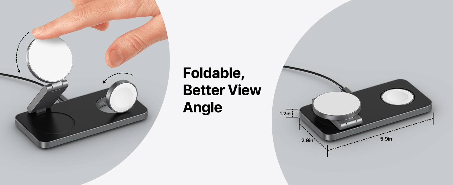 Бездротовий зарядний пристрій 3-в-1 MagSafe для iPhone, Apple Watch та AirPods Pro (Монохромний)