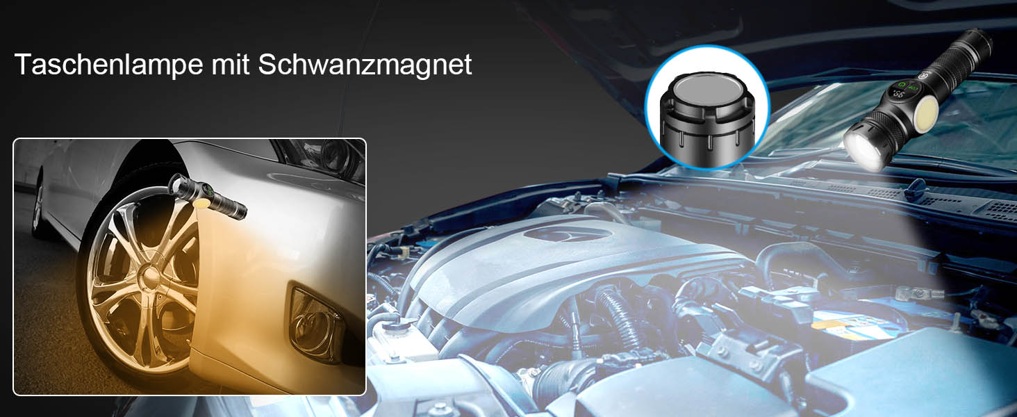 Ліхтар LED акумуляторний 100000 люменів з магнітом, потужний, з акумулятором 5000mAh, LCD-індикатор заряду, 9 режимів, Zoom, для кемпінгу, туризму, активного відпочинку, надзвичайних ситуацій