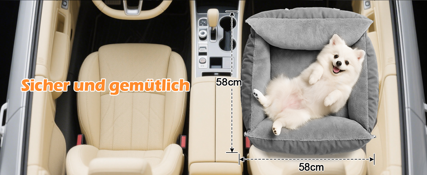 Автокрісло для собак 3-в-1 з переносною ліжком для маленьких собак – зручне автокрісло з розкладною поверхнею, м'яким матрацом, для переднього або заднього сидіння, внутрішнє та зовнішнє (02-Сірий)
