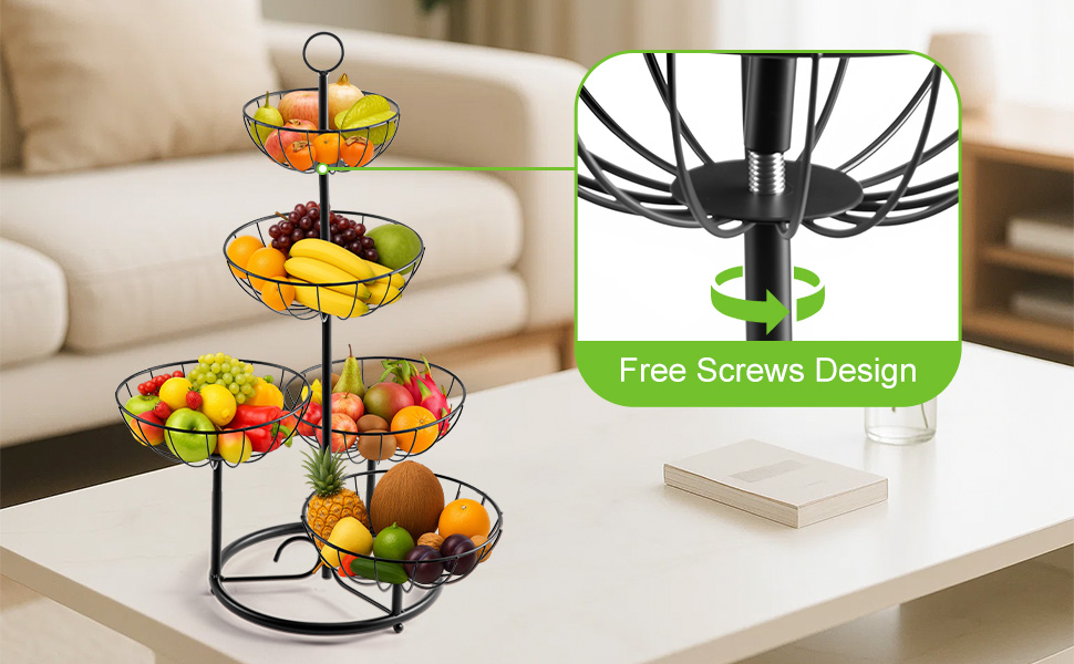 Багатоярусна підставка для фруктів та овочів - металева етажерка для кухні