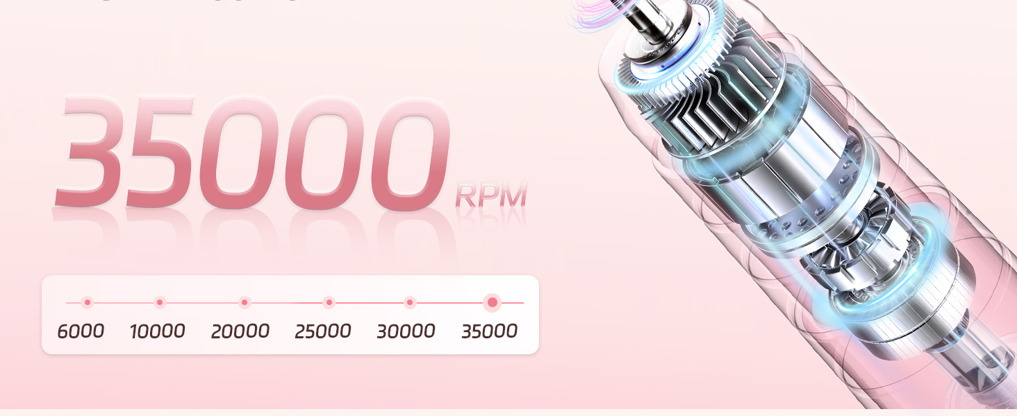 Електрична фрезерна машинка JOREST 13-в-1 бездротова, 35 000 об/хв, 6 режимів - набір для манікюру для гелевих та акрилових нігтів, догляд за нігтями для початківців, рожевий колір