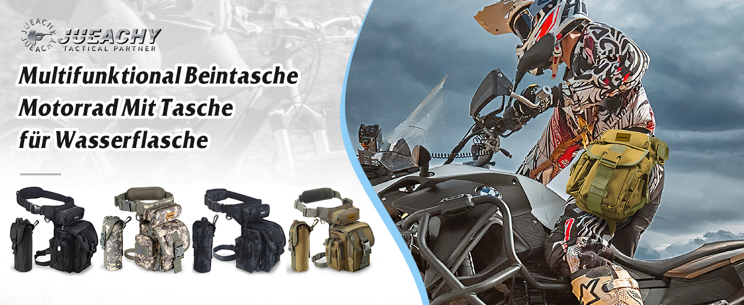 Тактична набедрена сумка Jueachy, водонепроникна, для мотоциклів, риболовлі, кемпінгу, чорна