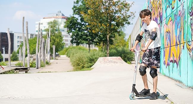 Дитячий захисний комплект SKATEWIZ для роликів – наколінники, налокітники, захист для дітей та дорослих, 6 предметів, ергономічна посадка, посилені амортизуючі вставки