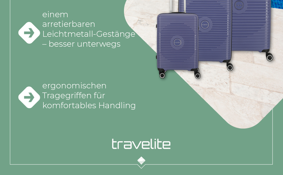 Чемодан Travelite ORBITA середній, розширюваний, 67 см, 68-78 літрів, турквіс (з TSA замком та зручною внутрішньою організацією)