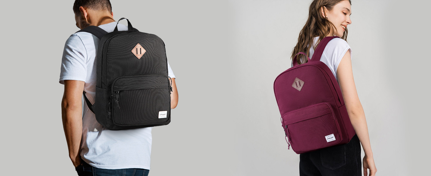 Шкільний рюкзак RAVUO для підлітків, легкий рюкзак для дівчат, денний рюкзак, повсякденна шкільна сумка для університету, школи, подорожей, роботи, бургундський, червоний