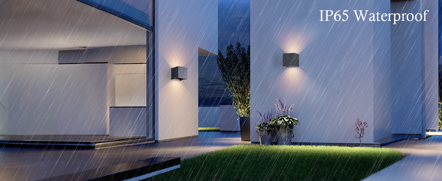 LED-стінні світильники Klighten 12W, 2 шт. з регульованим світловим променем, 3000K, IP65, для дому та вулиці, Антрацит