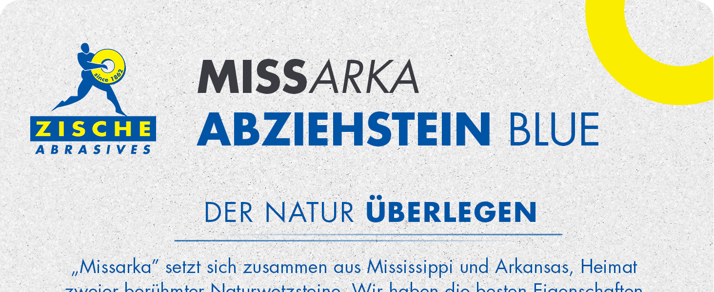 Точило для ножів Zische Missarka Blue - професійне з каменю з корунду, 200x60x25 мм, 2 зернистості FEPA 500/1200