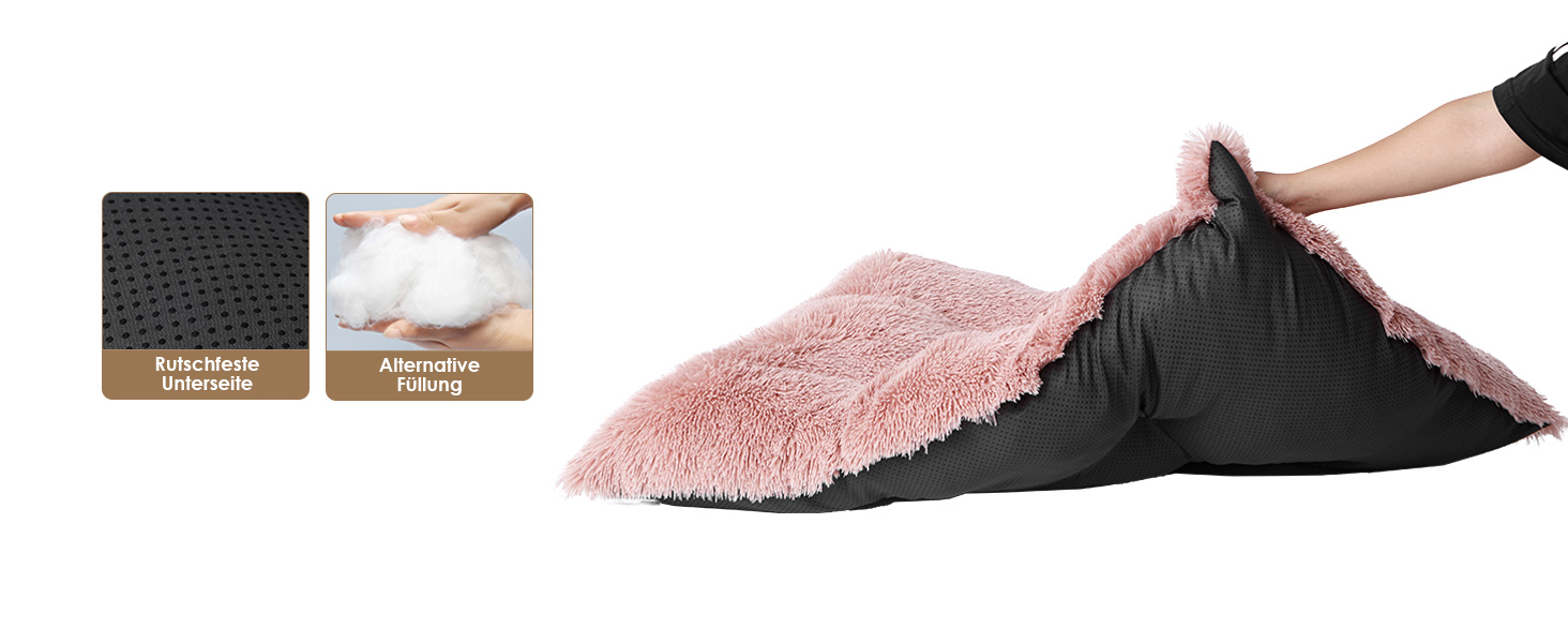 М'яке ліжко для собак EHEYCIGA, 60x45 см, рожеве. Зручне, миється, з антиковзаючою основою. Ідеальне для маленьких собак.