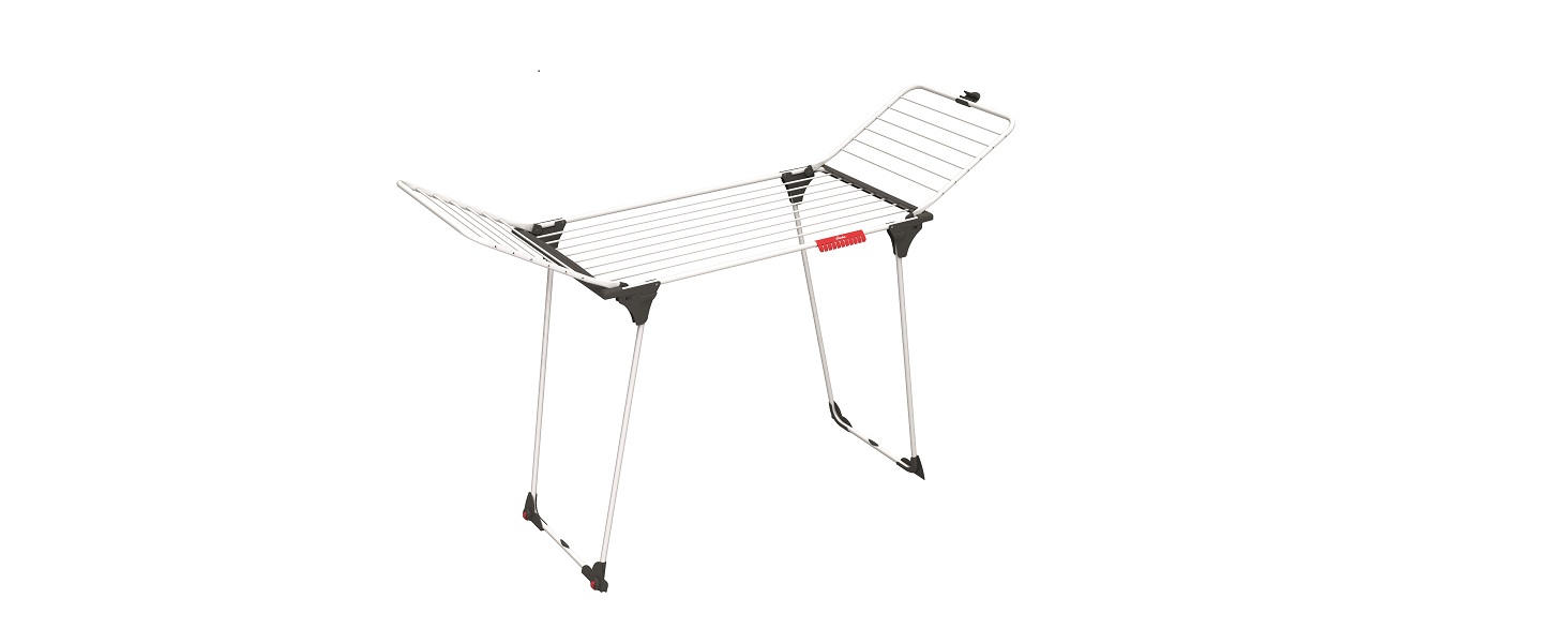 Сушарка для білизни Vileda King, 20 м мотузок, підставка для дрібних речей, 2.7 кг, білий/чорний