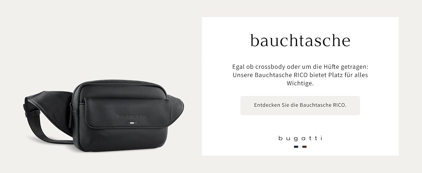 Bugatti Rico Mini Crossbody: Сумка на плечі з екошкіри, чорна