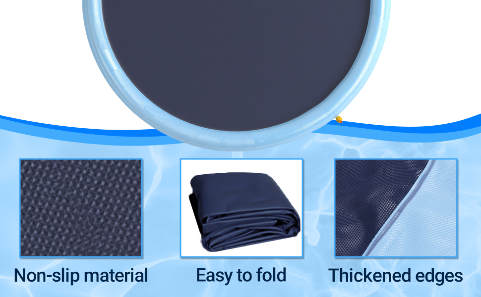 Дитячий розбризкувач Kinder з антиковзким покриттям, 200 см, іграшка-водогра, басейн для собак, ігри на відкритому повітрі, Splash Pad (Блакитний-200 см)