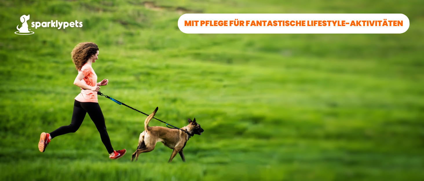 Світловідбиваючий нашийник-ручка для собак SparklyPets - Аксесуар для прогулянок без рук для середніх та великих порід - Комплект з тримачем для телефону, змінним контейнером для відходів, кишенькою для ласощів та тримачем для пляшки. Оранжевий колір.