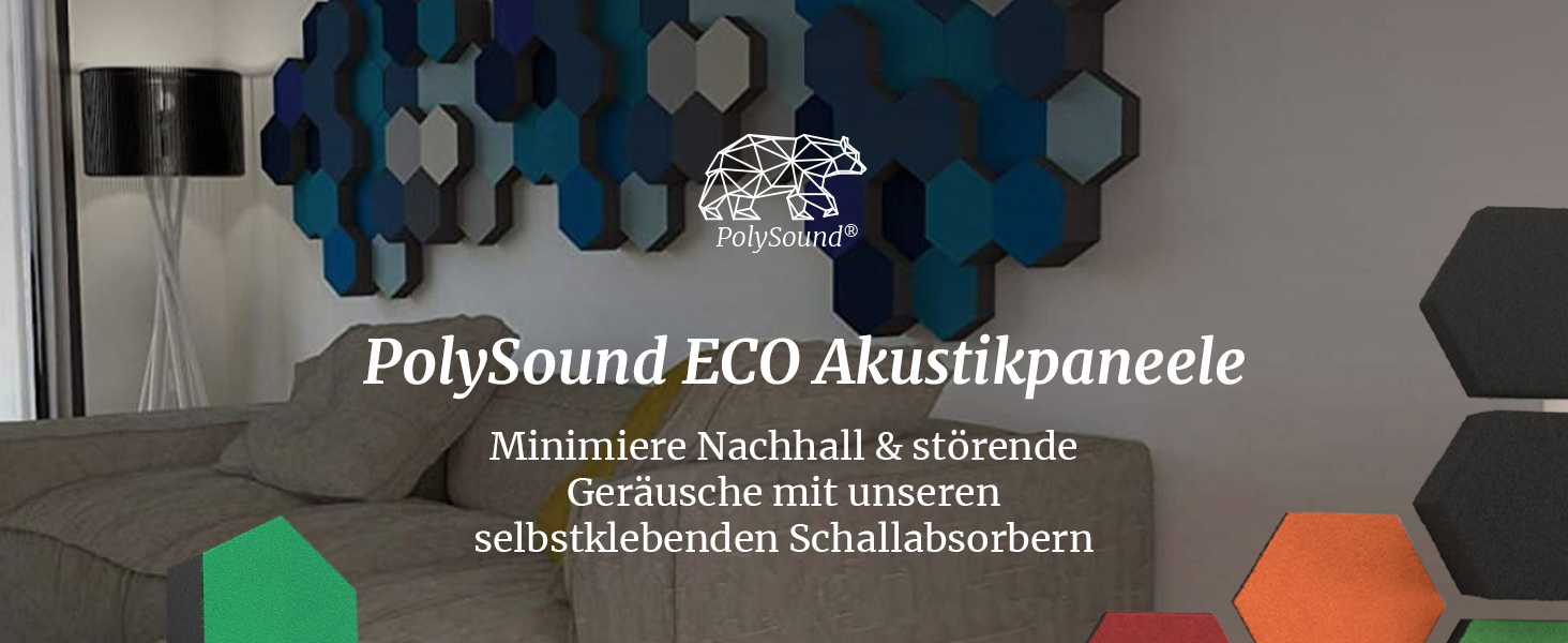 Акустичні 3D-панелі PolySound ECO гексагон, самоклеючі панелі для звукоізоляції офісу, геймерської зони та дому, набір 9 шт (3-10 см), колір Smoky Safari