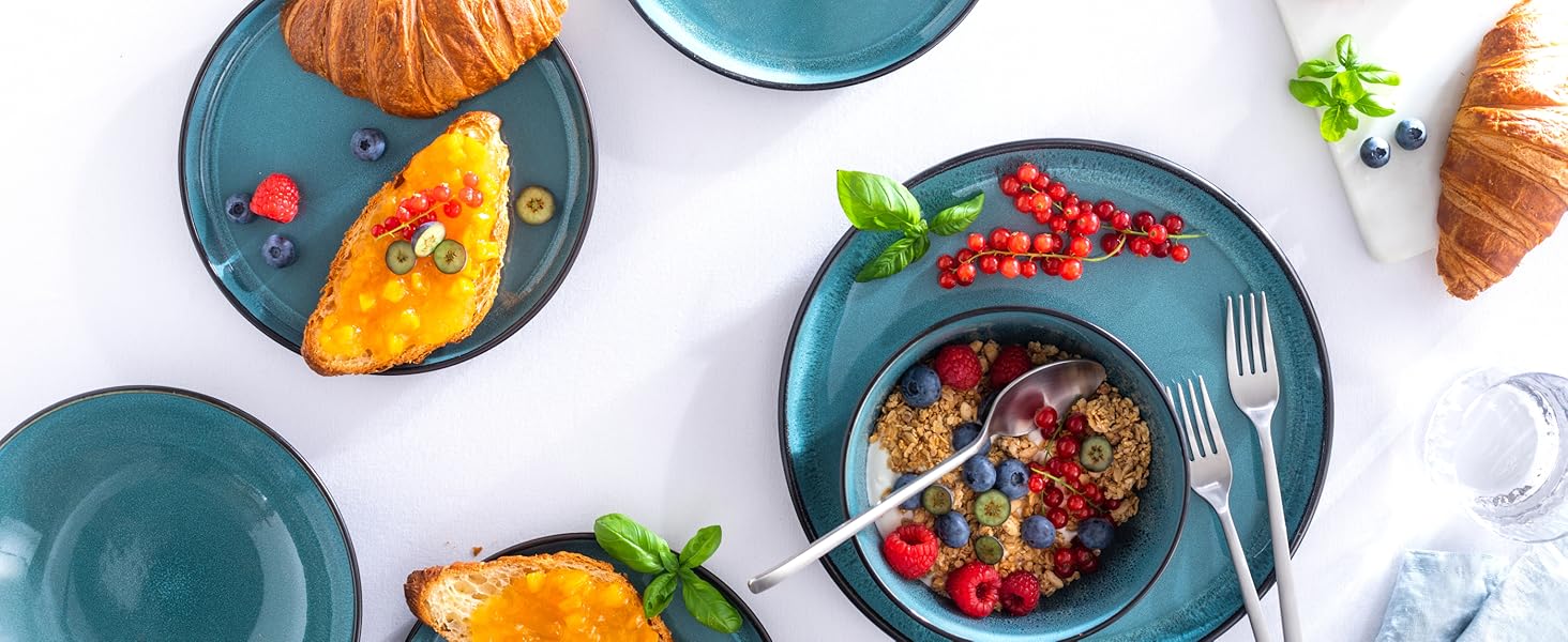 Набір чашок з кераміки Pure Living Ibiza (6 шт.) - Petrol