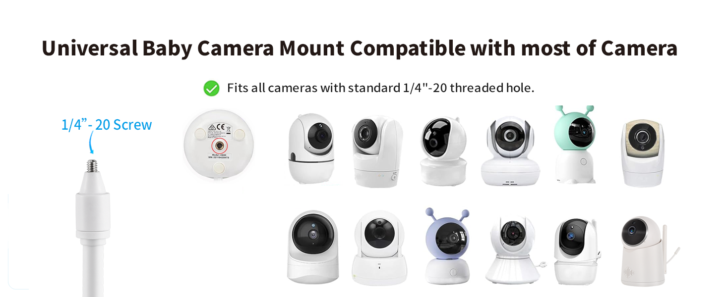 Держатель для дитячого монітора Lonnky 7.1' - сумісний з Vtech, Eufy, ANMEATE та іншими, регульований кріплення для ліжечка та стіни