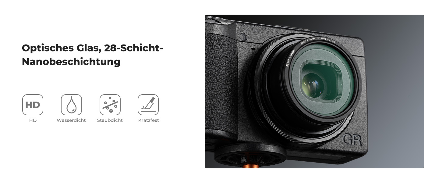 Фільтр UV K&F Concept для Ricoh GR II/III/IV/IIIx/IIIx HDF - захист об'єктива