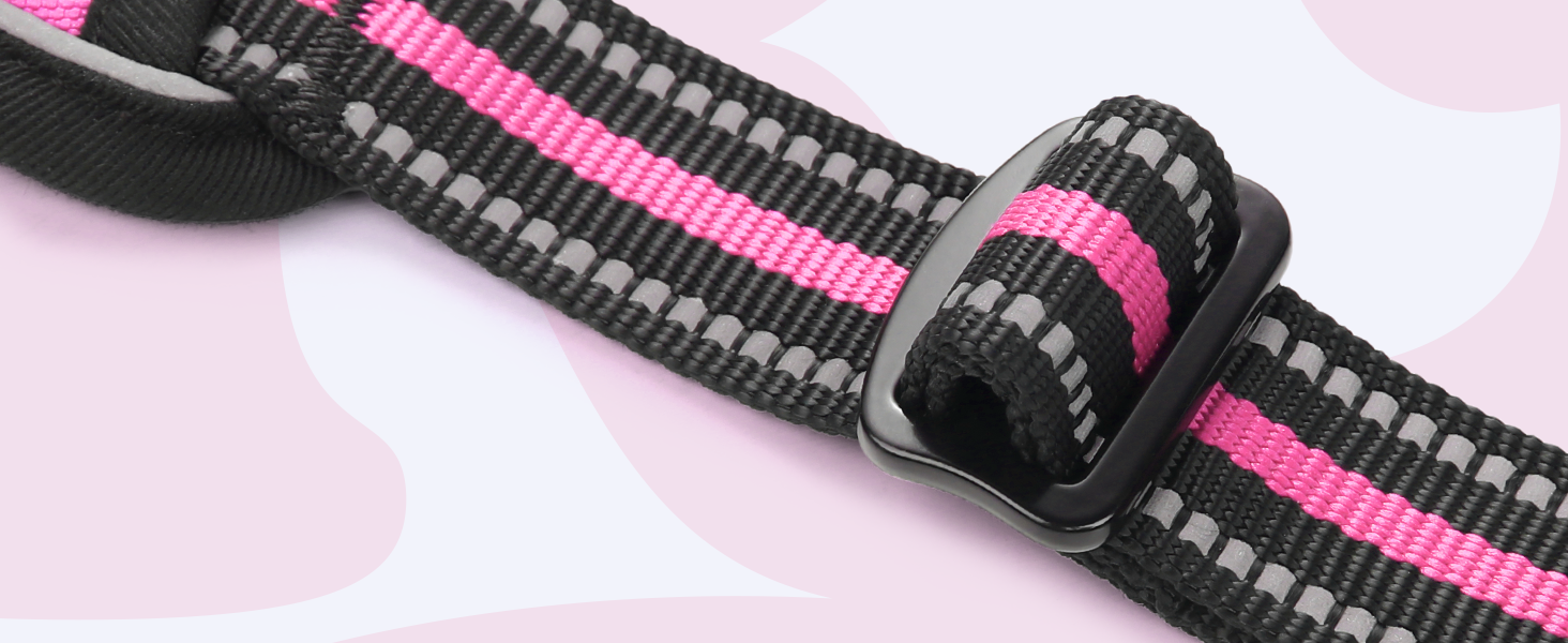 Нашийник для собак Rabbitgoo, великі породи, регульований, без натягування, з ручкою, анти-тяга, м'яка підкладка, світловідбиваючий, розмір L (XL), рожевий