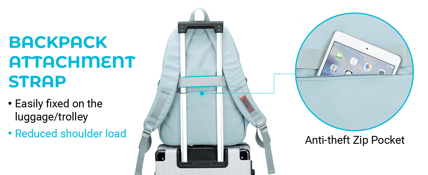 Шкільний рюкзак для дівчаток-підлітків: стильний та водонепроникний, 3-9 клас, для школи та подорожей, блакитний (8529)