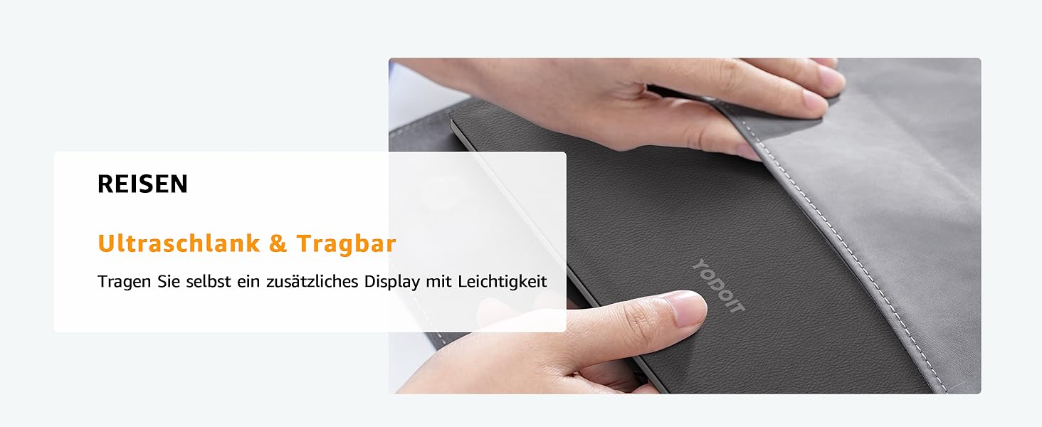 Портативний монітор Yodoit 15.6 дюймів: IPS дисплей FHD 1920x1080, USB-C та HDMI, вбудовані динаміки, захист зору для ПК, ноутбука, Xbox, PS3/4/5, Switch та TV. Чорний колір