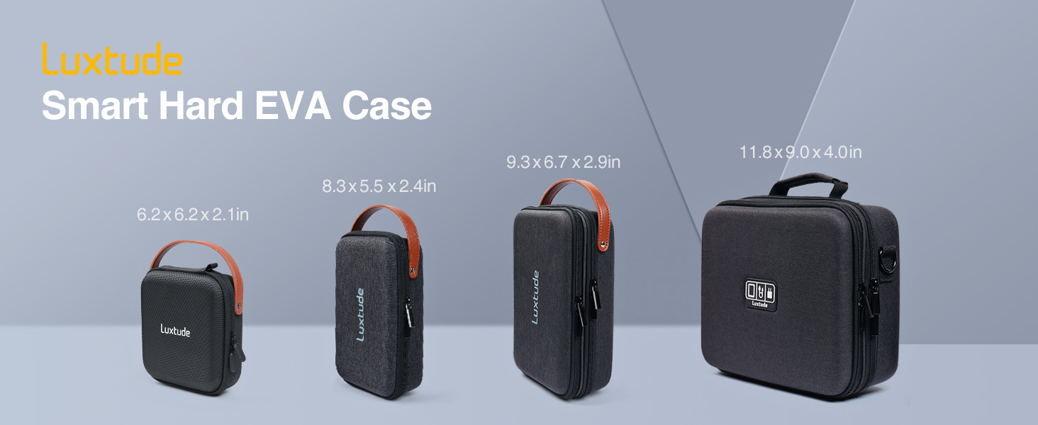 Органайзер для кабелів Luxtude: зручна кейс для зарядних пристроїв, кабелів, Power Bank та жорстких дисків (чорний, двошаровий)