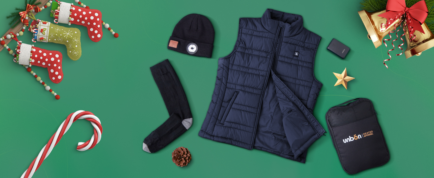 Обогреваемая жилетка UNBON для мужчин и женщин с Powerbank 10000mAh USB, 3 режима нагрева, 6 зон обогрева, жилетка-куртка с аккумулятором (M, Синий)