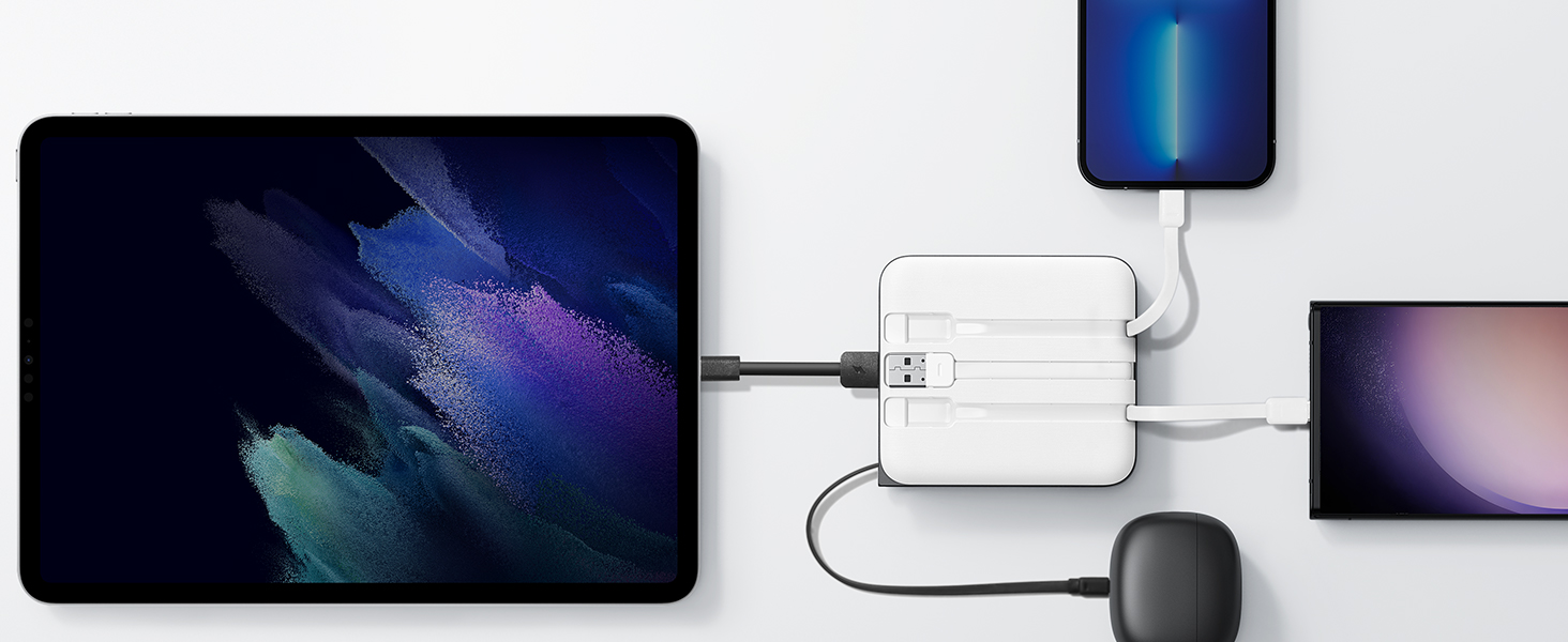Power Bank VRURC 10000mAh з кабелем: компактний акумулятор USB-C, 22.5W, LED-дисплей, сумісний з iPhone та Huawei (зелений)
