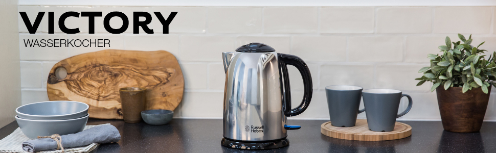 Електричний чайник Russell Hobbs Colours Plus Mocha з нержавіючої сталі (1,7 л, 2400 Вт) з функцією швидкого кип'ятіння, індикатором рівня води та фільтром від накипу