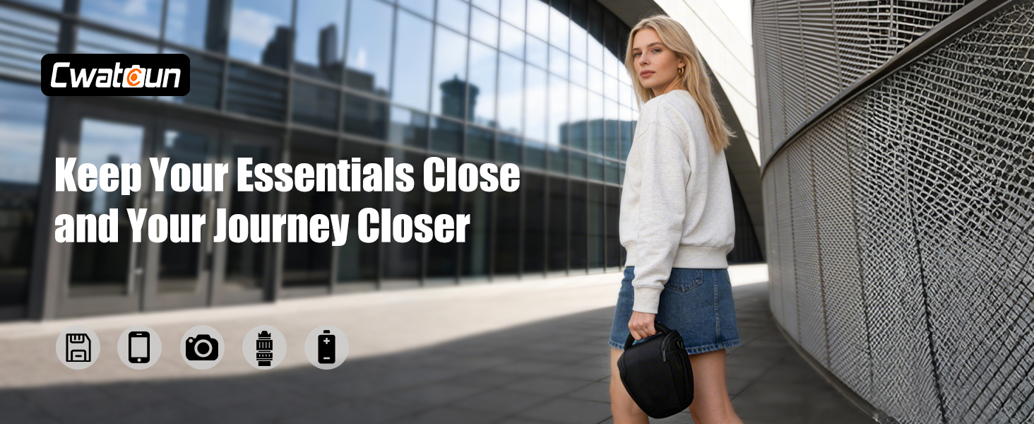 Сумка на плече для камери DSLR/SLR, чорна, сумісна з Nikon, Canon, Sony (водонепроникна)