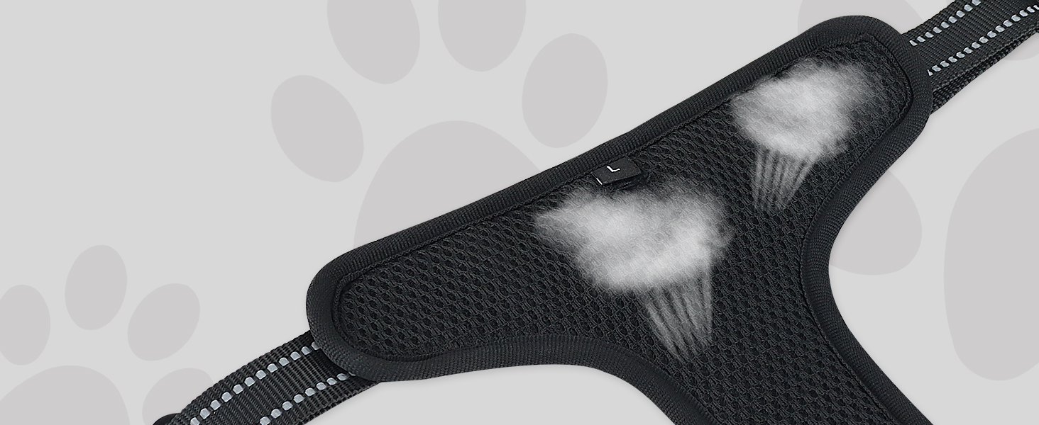 Шлейка для собак Joytale, середнього розміру, світловідбиваюча, дихаюча, з ручкою для контролю та тренувань, сіра, M (1 шт.)