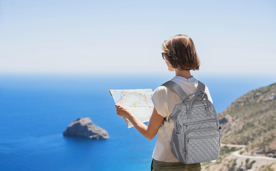 Жіночий рюкзак з відділом для ноутбука 15.6 дюймів, шкільний рюкзак для дівчаток та підлітків, сумка для університету, робочий рюкзак, подарунок для жінок, водонепроникний, чорний S41-x