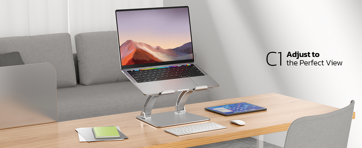 Підставка для ноутбука Nulaxy з алюмінію, ергономічна, з вентиляцією, сумісна з MacBook, Dell, HP, Samsung, Lenovo (10-16 дюймів), сіра