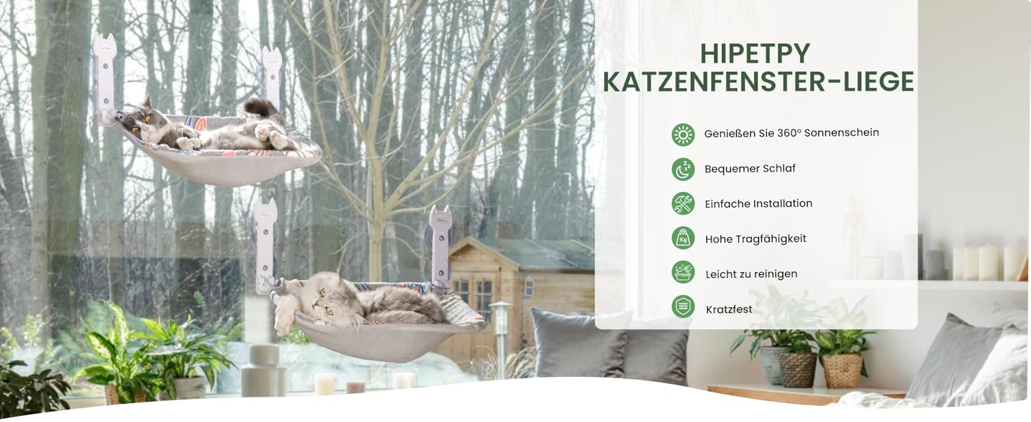 Кішка ліжко на вікно, світлодіодна килимок, складана, бездротова, до 20 кг, зручне ліжко з оглядом 360°, кішка гамак, віконце ліжко (Сірий, 1 шт.)