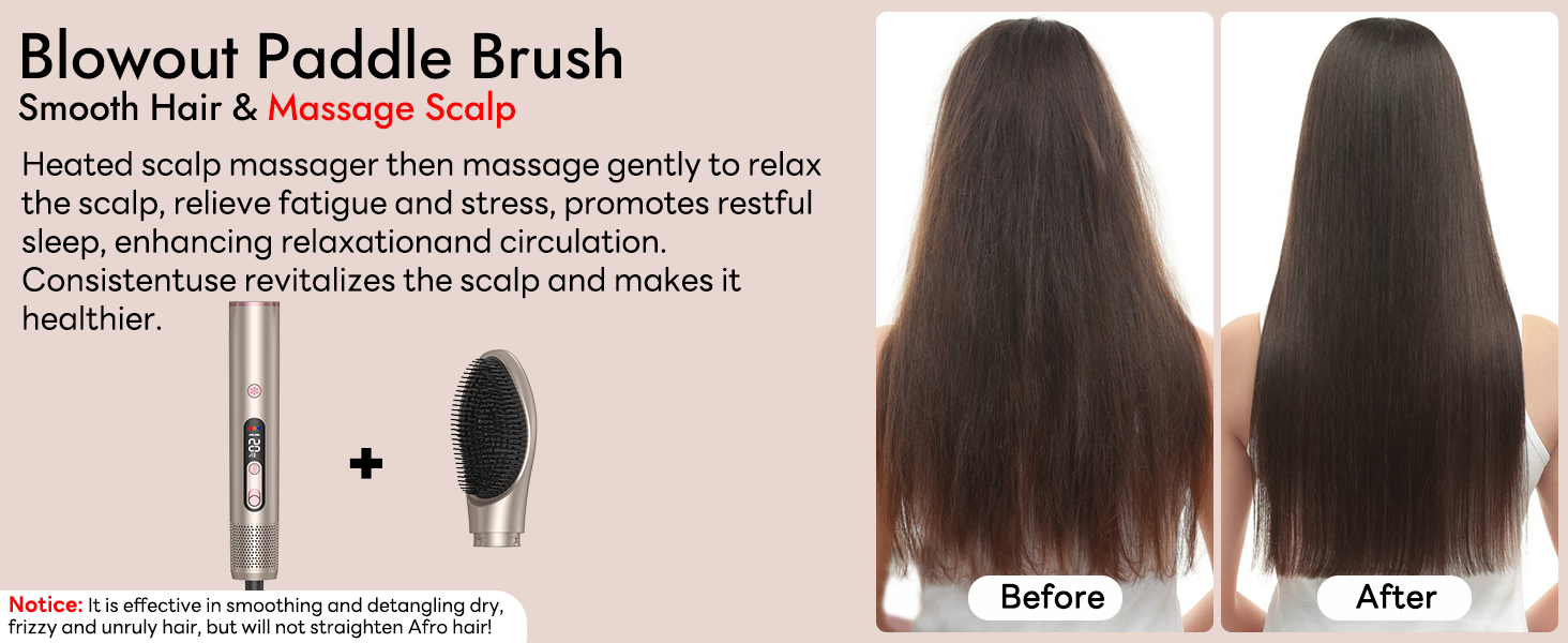 Airstyler 6-в-1 з LCD-дисплеєм: фен-щітка, стайлер для волосся, локони, об'єм, випрямлення, сушка, 110000 обертів/хв