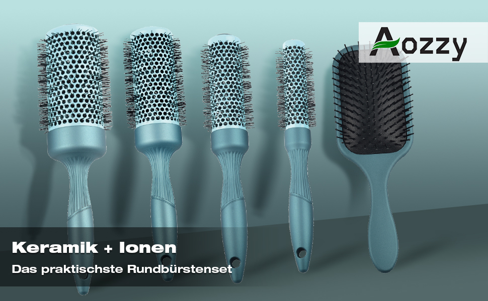 Набір для укладки волосся Haar-Rundbürste: круглі щітки, термостійкий нейлон, кераміка, антистатичні, для салонного догляду, з масажною щетиною