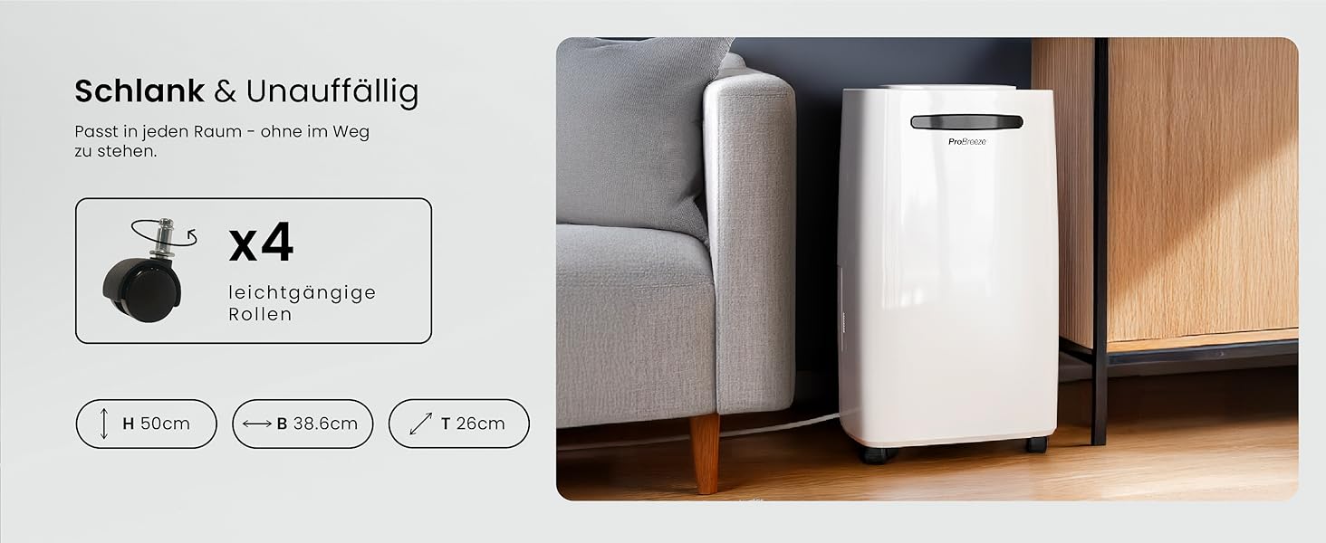 Про Бріз Зволожувач повітря 25л/добу - для приміщень до 30 м², 4 режими роботи, цифровий дисплей, шланг для зливу, функція сушіння білизни, таймер, проти вологи та плісняви.