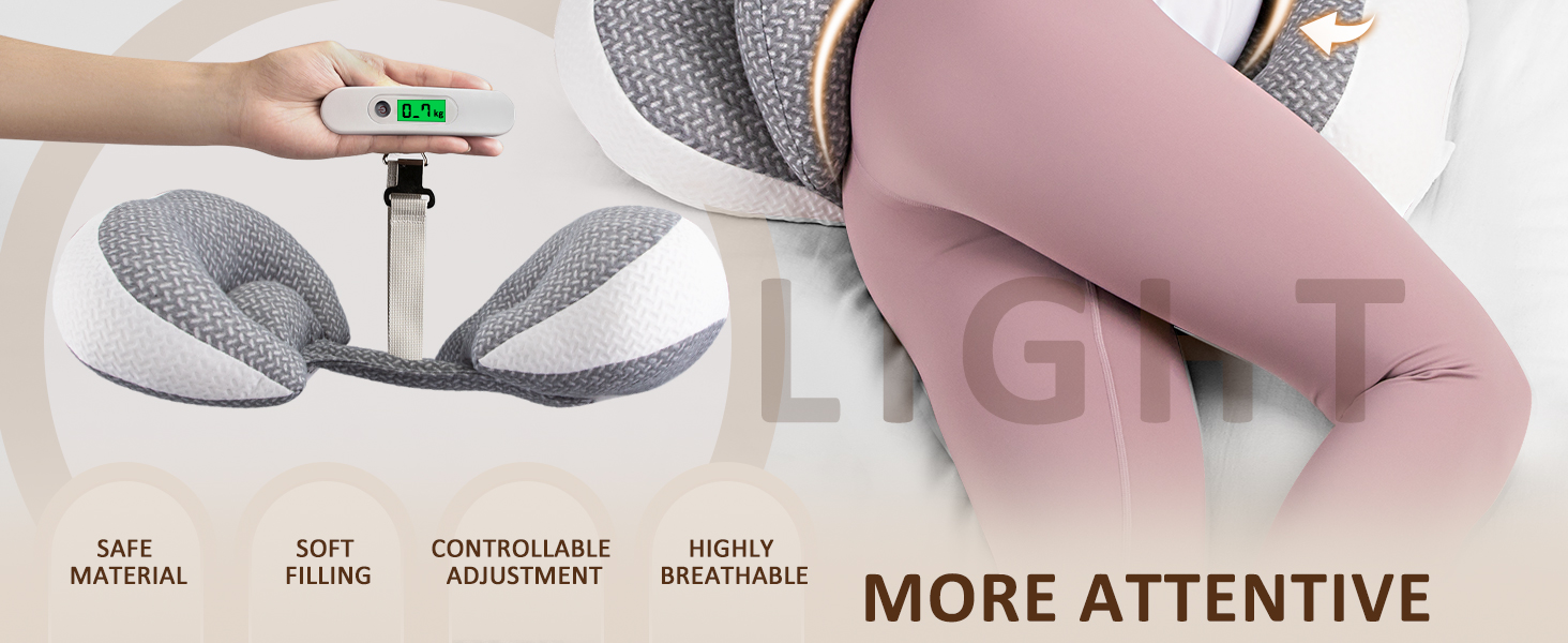 Тілопідтримуючий подушок для вагітних Chilling Home, для сну на боці та животі, регульований, з дихаючою обшивкою (сірий)