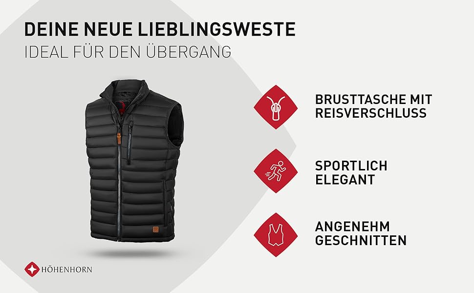 Чоловіча жилетка-куртка Höhenhorn Westalm Steppjacke чорна для спорту