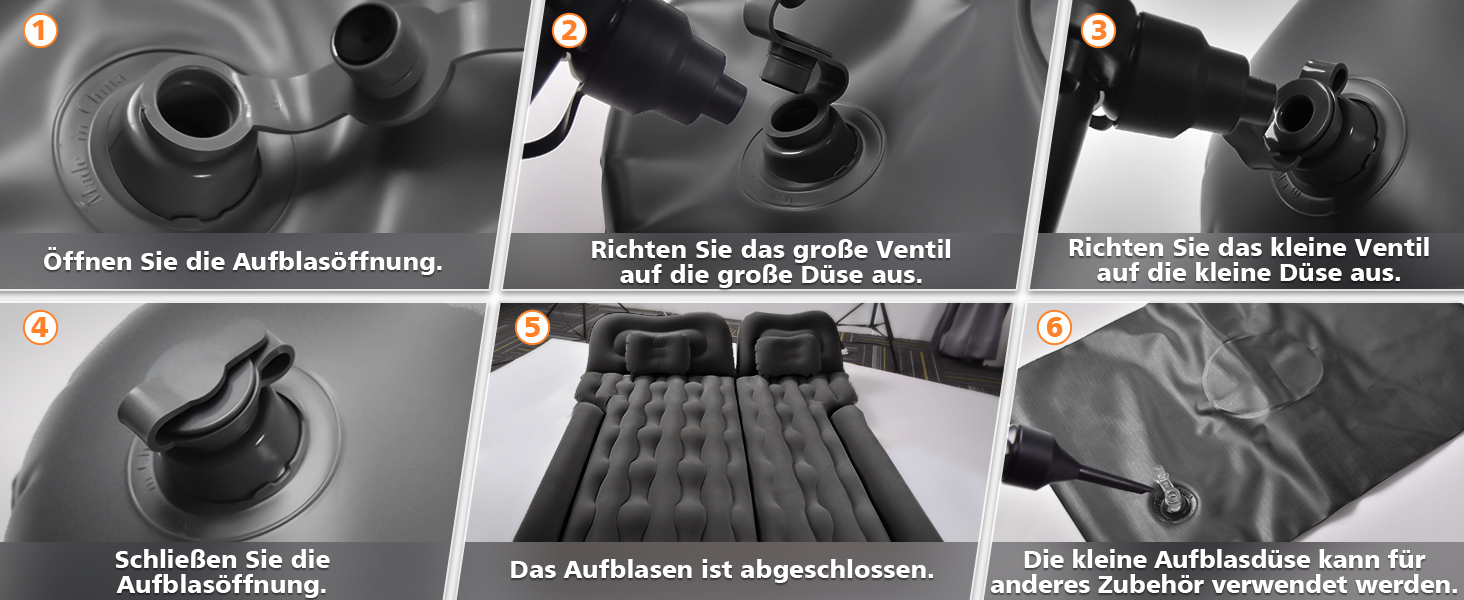 Надувна автомобільна матрац FORMIZON SUV 180x140 см з насосом та 2 подушками для подорожей та кемпінгу, чорний