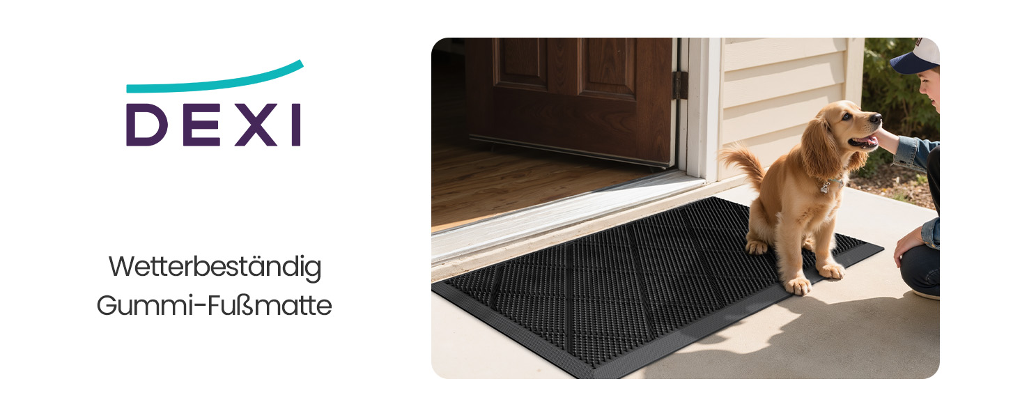 Дексі Килимок для дому та вулиці 43 x 90 см, чорний, неслизький, водонепроникний, миючий