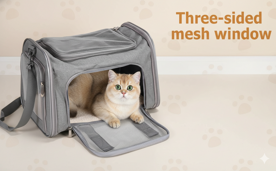 Транспортна переноска для кота та собаки, складана, сірого кольору (L)