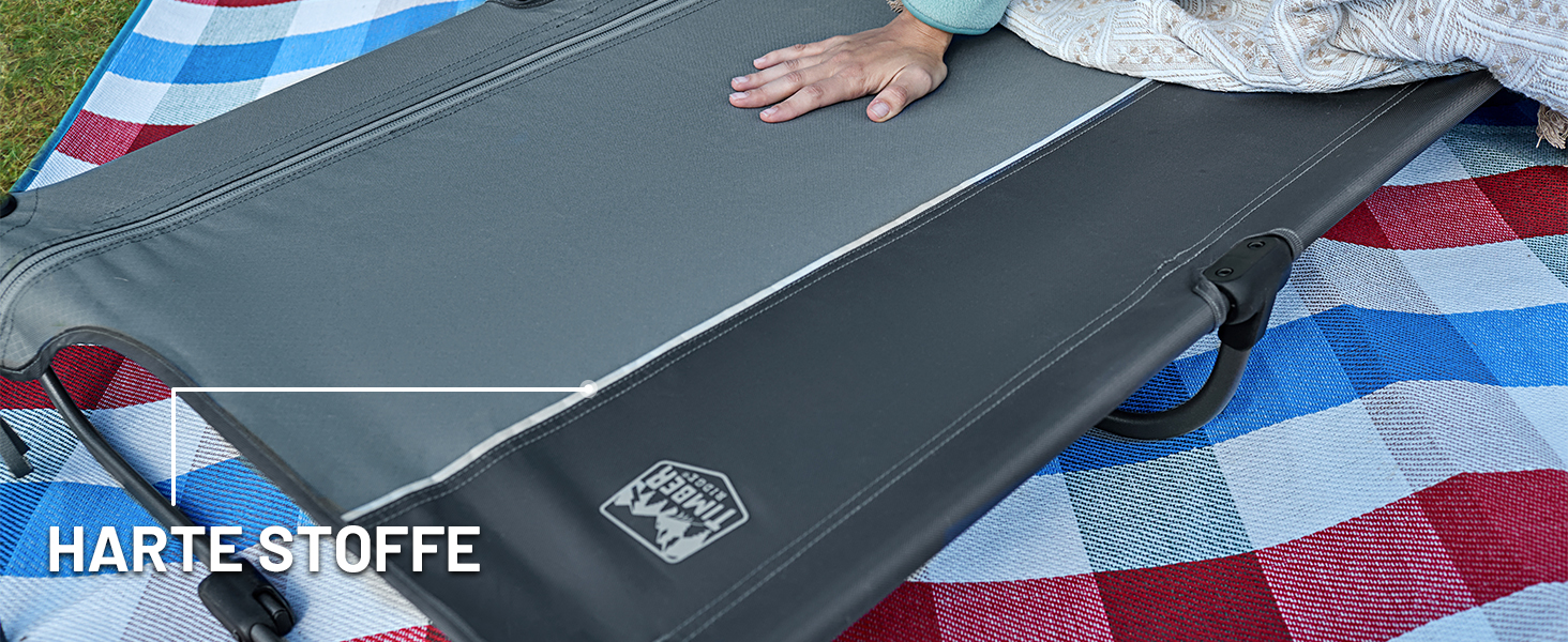 Розкладне кемпінгове ліжко Timber Ridge - легке, зручне, для відпочинку на природі (до 120 кг), сіре