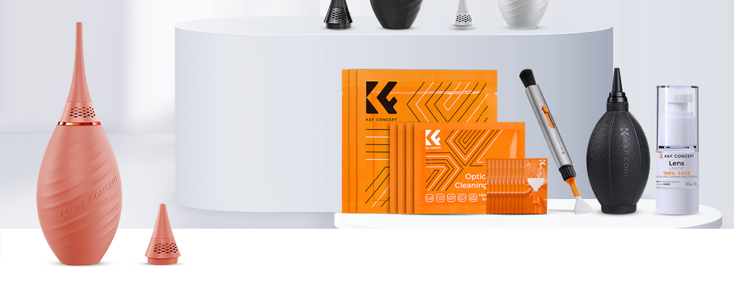 Набір для чищення фото- та відеокамер K&F Concept 10 в 1: DSLR, об'єктиви, смартфони, мікрофібра, повітряний насос, рідина для чищення, олівець для чищення
