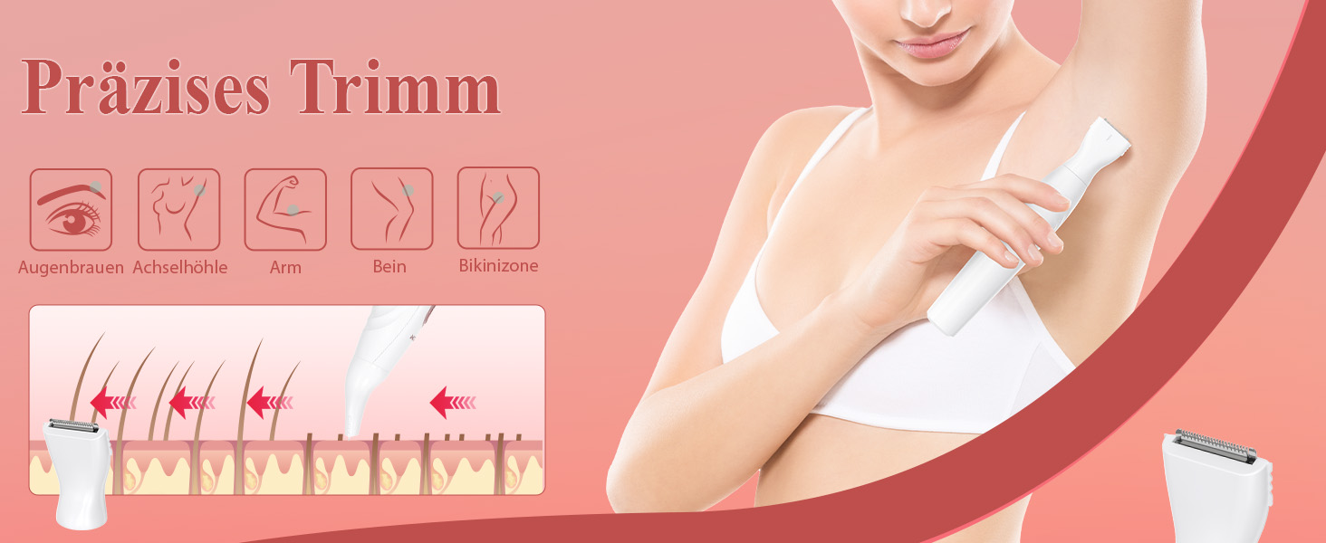 Електричний триммер для тіла MAXGROOM 4-в-1: для обличчя, брів, тіла та інтимної зони, білий