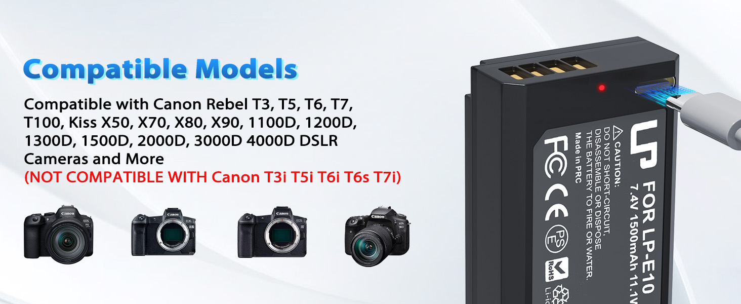 Комплект акумуляторів LP-E10 1600mAh (3 шт.) та USB-зарядний пристрій на 3 слоти для камер Canon