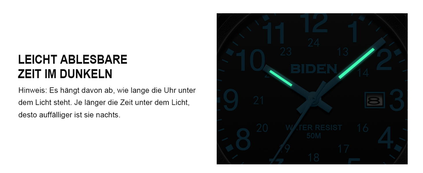 Чоловічий годинник: аналоговий кварцовий годинник з водозахистом 30M, стильний дизайн для чоловіків (R015 - Чорний / Синій)