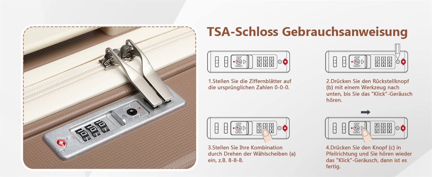 Набір валіз Joyway 3 в 1 з твердим корпусом, 4 колеса, TSA-замок, коричневий/білий. В комплекті: косметичка та сумка для перенесення.