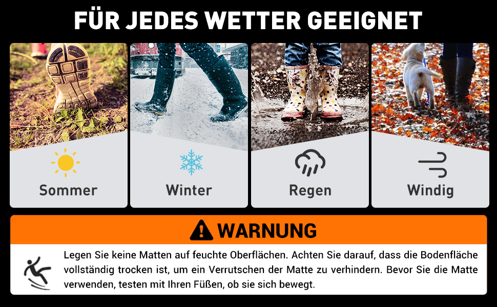 Килимок для дому та вулиці Fowooyeen, силіконовий, 43 x 76 см, чорний, неслизький, миючий