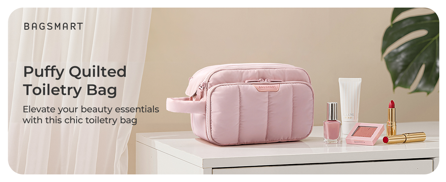 BAGSMART Косметичка для подорожей, органайзер для макіяжу та туалетних аксесуарів, чорна